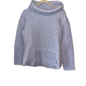 Orvis Quilted Cowl Neck Sweatshirt in Light Blue